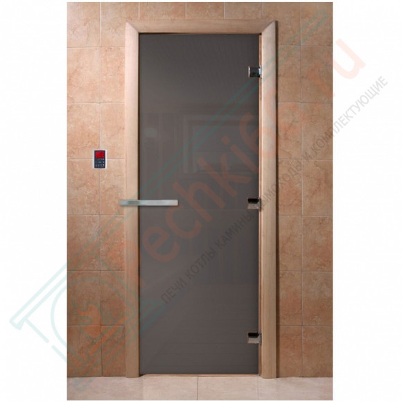 Стеклянная дверь для бани графит 1900х700 (DoorWood) в Магнитогорске