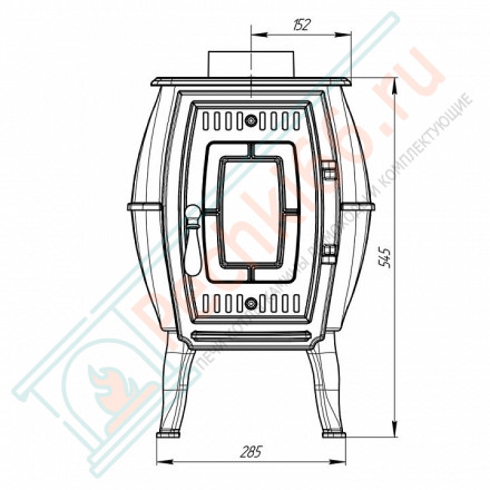 Чугунная отопительная печь Бахтинка, серая (ProMetall)