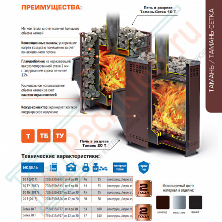 Печь для бани Тамань-10 ТУ (2017) (Теплодар)