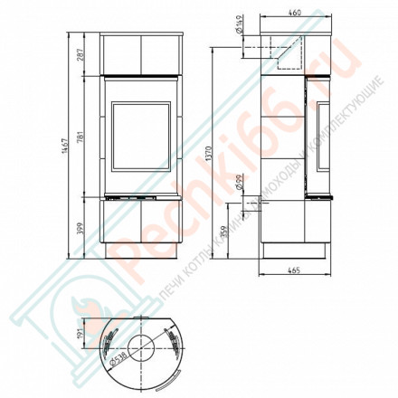 Печь-камин Atika Ceramik, белая (Thorma)