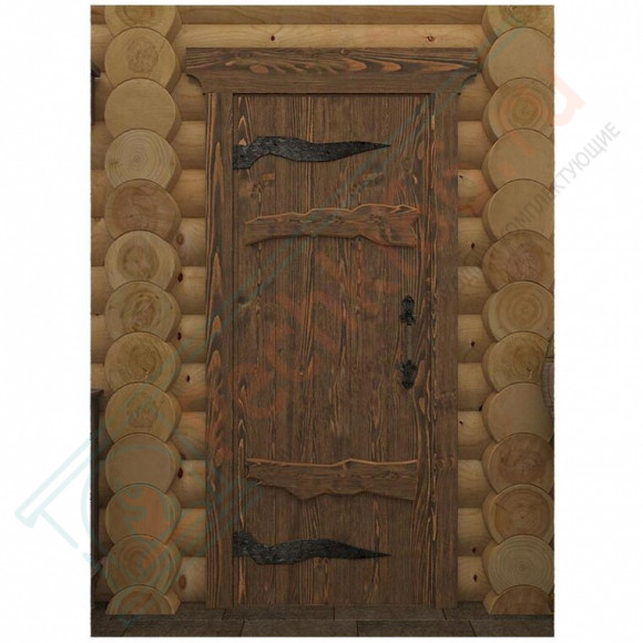Дверь для бани глухая, состаренная "Русь" 1890х690 (Door Wood) в Магнитогорске