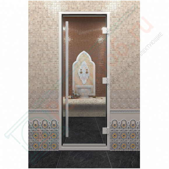 Стеклянная дверь DoorWood «Хамам Престиж прозрачное» 200х70 см в Магнитогорске
