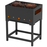 Мангал "Турист 1" на подставке, с чугунной решеткой "Стейк" (Везувий)