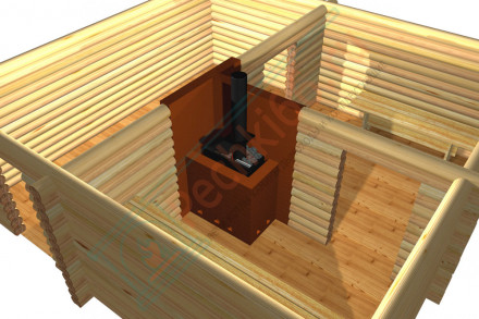 Банная печь № 05М в комплекте с баком 72 л (Тройка)