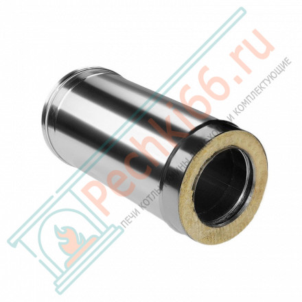 Сэндвич труба для дымохода L=500 (НЕРЖ-321/0,5-НЕРЖ-439/0,5) d-120/200 (Дымок-Lux)