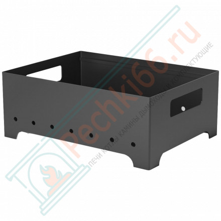 Стальной мангал "Турист 2" с чугунной решеткой "Стейк" (Везувий)