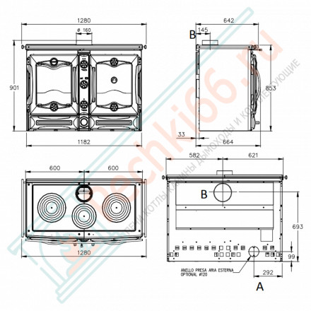 Печь с варочной поверхностью America CM, цвет бежевый (La Nordica)