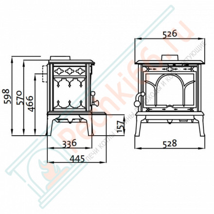 Чугунная печь F 100 ECO.2 LL IVE (Jotul)