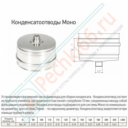 Конденсатоотвод моно КМ-Р (316-0.5) d-200 (ТиС Промо)