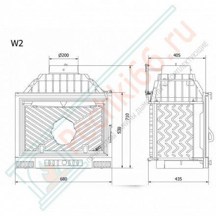 Чугунная топка W2 (Kaw-Met)