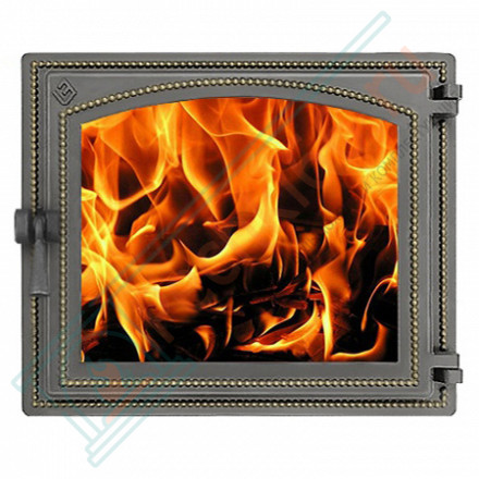 Дверца каминная чугунная 240, бронза (Везувий)