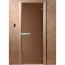 Дверь стеклянная для бани, бронза матовая 1700х700 (DoorWood)