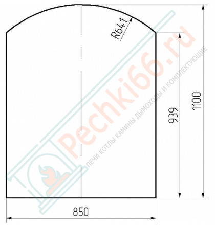 Стекло под печь BLACK (СП-5) 1100х850х8мм