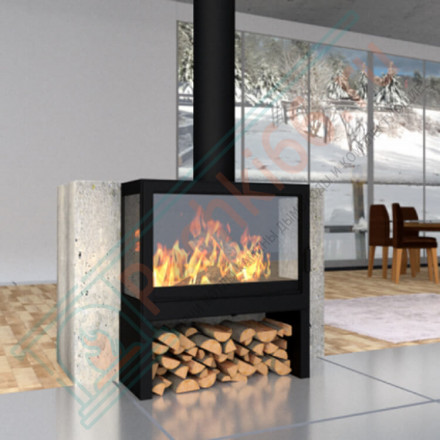 Чугунная печь-камин LCI 7 GFLR Table (Liseo Castiron) до 280 м3