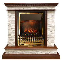 Электрический каминокомплект Calgary - Дуб / Сланец белый с очагом Atherton (Dimplex)