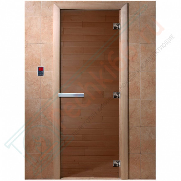 Дверь стеклянная для бани, бронза прозрачная, 2100х700 (DoorWood) в Магнитогорске