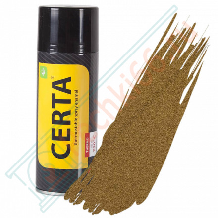 Термостойкая краска аэрозоль 0,52л, золото, +700°С (Certa)
