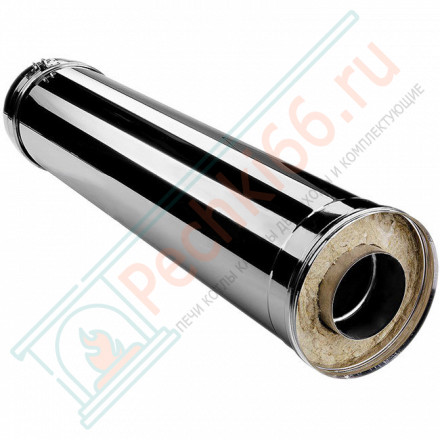 Сэндвич труба V50R с изол L=1000 (AISI-321/0,8-AISI-304/0,5) d-104/200 (Вулкан-Cerablanket)