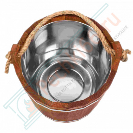 Запарник 12л. с нержавеющей вставкой, ДУБ (Woodson)