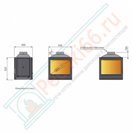 Чугунная топка LCI 5 G4 (Liseo Castiron) 14 кВт