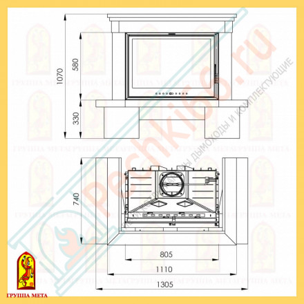 Облицовка Верона 800, бежевый, бежево-коричневый (Мета)