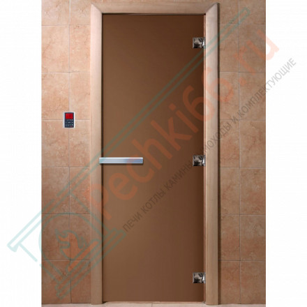 Дверь стеклянная для бани, бронза матовая 2000х700 (DoorWood)