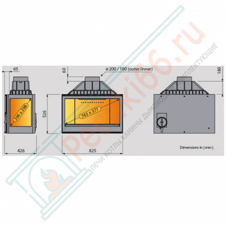 Чугунная топка LCI 9 GF (Liseo Castiron) 18 кВт