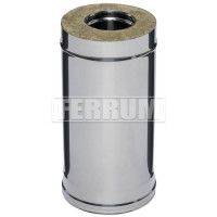 Сэндвич труба для дымохода L=0,5м (НЕРЖ-430/0,5-НЕРЖ-430/0,5) d-250/350 (Ferrum GS)