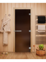 Дверь для бани и сауны Эталон, матовая бронза 10мм, 200х80 см (по коробке) (DoorWood) Дверь для бани и сауны Эталон, матовая бронза 10мм, 200х80 см (по коробке) (DoorWood)