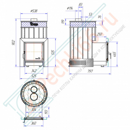 Печь для бани Услада Керама ПРОФИ (Жара)