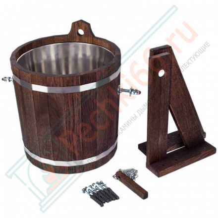 Обливное устройство 20л. с нержавеющей вставкой, дуб в темном (Woodson)