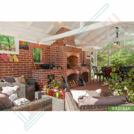 Плитка прямая Рваный камень Макси (0.6 м2 в коробке) (Терракот)