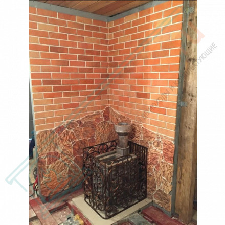 Плитка прямая Рваный камень Макси (0.6 м2 в коробке) (Терракот)