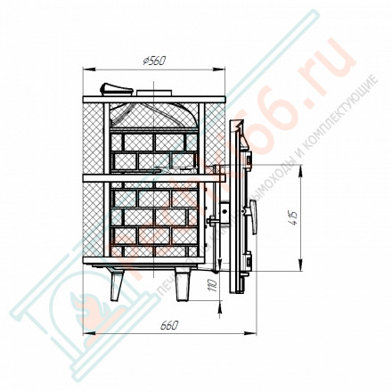 Печь банная Атмосфера L КТТ комбинированная змеевик наборный (ProMetall)