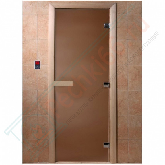 Дверь стеклянная для бани "Теплая ночь" бронза матовая 2000х800 (DoorWood) в Магнитогорске