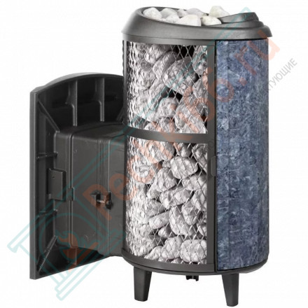 Печь для бани Атмосфера L+, усиленная каменка, комбинированная облицовка талькохлорит (ProMetall)