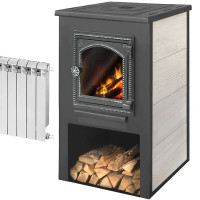 Печь-камин ДТ-4С, с плитой, Т/О (Этна) до 150 м3