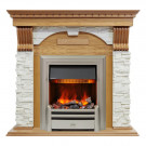Электрокаминокомплект Dublin - Дуб / Сланец белый с очагом Chesford Электрокаминокомплект Dublin - Дуб / Сланец белый с очагом Chesford