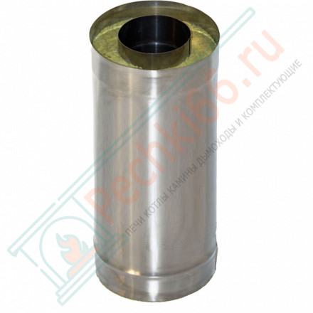 Сэндвич труба для дымохода L=0.5 м (НЕРЖ-439/1,0-НЕРЖ-439/0,5) d-120/200 (УМК)