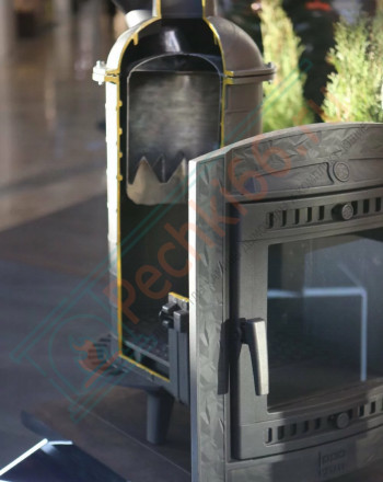 Печь для бани Атмосфера L+, усиленная каменка, комбинированная облицовка змеевик (ProMetall)