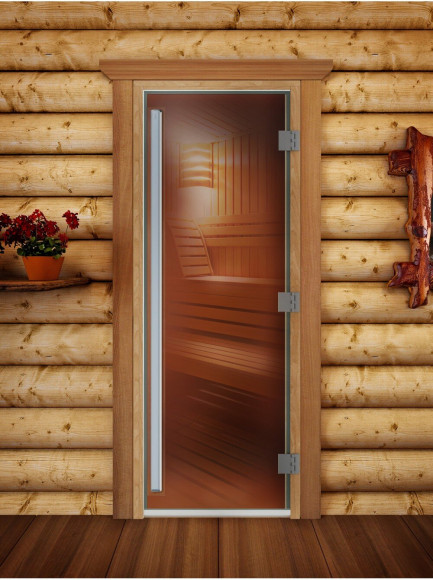 Дверь для бани и сауны Престиж бронза, 180х70 см по коробке (DoorWood) в Магнитогорске