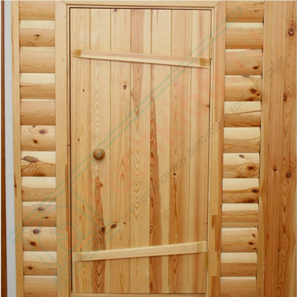 Входная деревянная дверь для бани 1900x800x40 сосна (Россия) в Магнитогорске