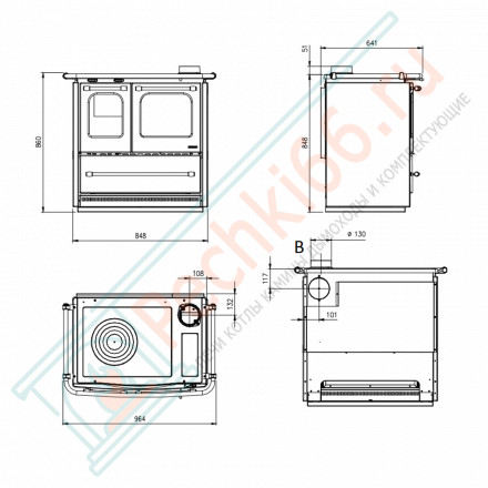 Печь-камин Sovrana (La Nordica) до 130 м3