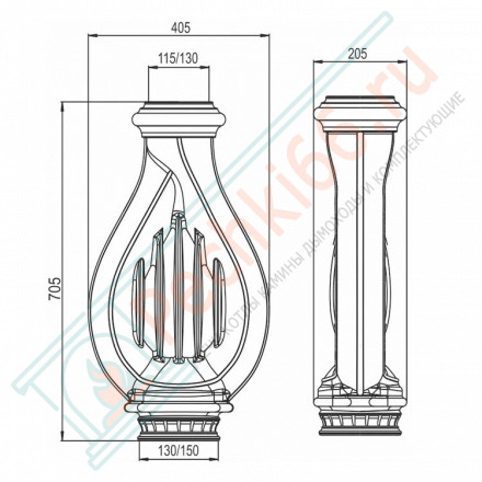 Дымоход конвектор d-150М-130М «Лира» черный (ProMetall)