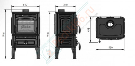 Чугунная печь-камин Lava (Guca)