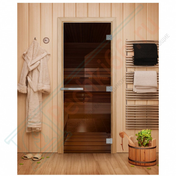 Дверь для бани и сауны Эталон Лайт, бронза, 190х70 см, стекло 8мм (DoorWood) в Магнитогорске