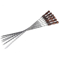 Комплект 6 шампуров из нерж. ст 3 мм. с д/р (550х12х3 мм)