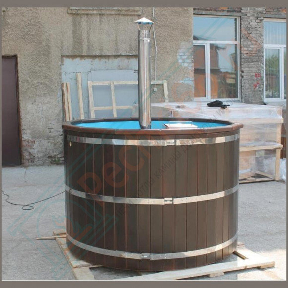 Японская баня Фурако круглая с пластиковой вставкой с внутренней печкой 150х150х120 (НКЗ) в Магнитогорске