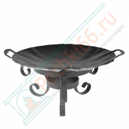 Садж с цельными ручками воронёная сталь 500 мм.