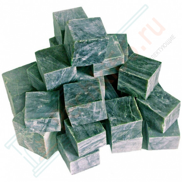 Камень для бани Нефрит полированный кубиками, ведро 10 кг (Россия) в Магнитогорске